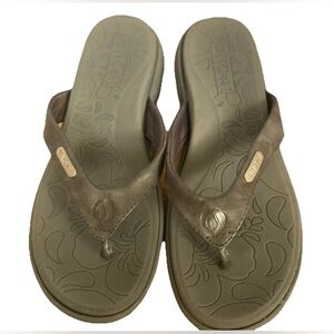 ONCAI Flip Flops Slippers Sandals Shimmery Gray Metallic Women’s Size 39/8-8.5